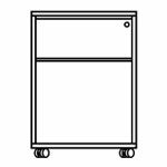 Alessio 7 Mobile Pedestal With 1 Standard Drawer 1 Filing Drawer L428