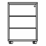 Alessio 7 Mobile Pedestal With 3 Drawers L428
