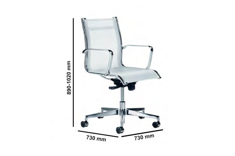 Giannino 2 Medium Back Full Mesh Meeting Chair Size Giannino 2 Medium Back Full Mesh Meeting Chair Size