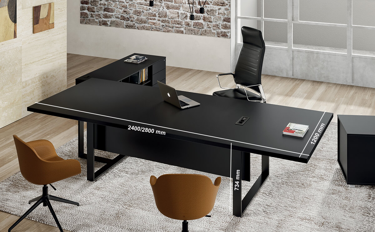 Romilda 2 – Executive Desk With T Shaped Leg With Optional Credenza Unit Size Img Romilda 2 – Executive Desk With T Shaped Leg With Optional Credenza Unit Size Img