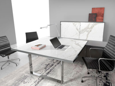 Romilda 4 – Executive Desk With Ring Leg With Optional Credenza Unit 02