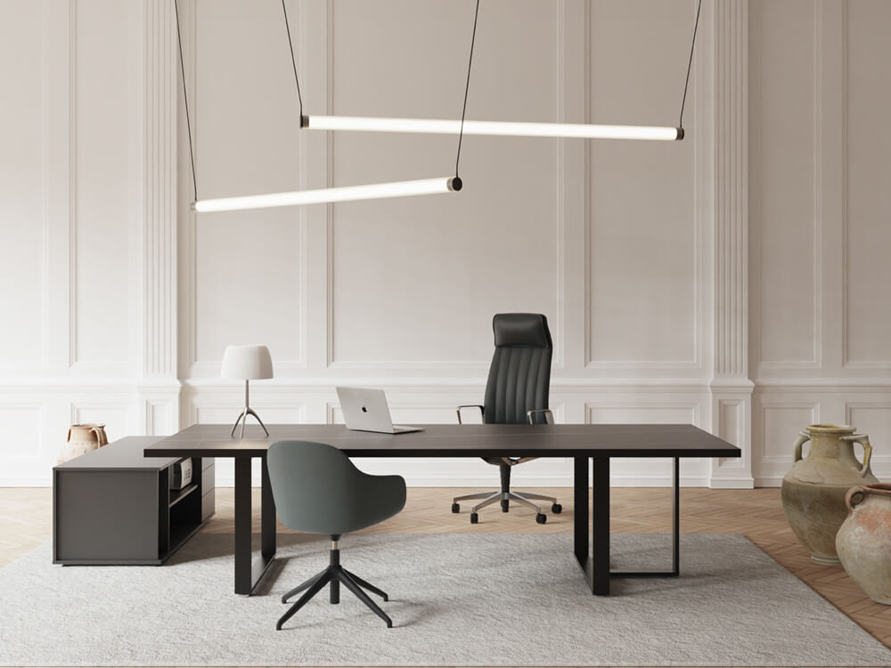 Romilda 4 – Executive Desk With Ring Leg With Optional Credenza Unit 06