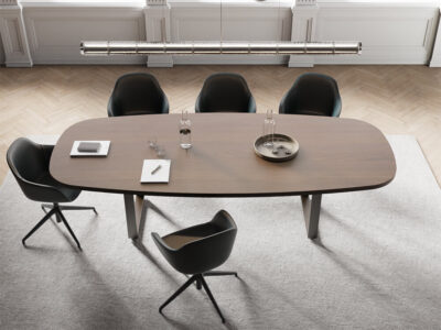 Romilda 5 – Oval Shaped Meeting Room Table With Ring Legs Main Image
