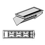 Chrome Funky Media Box With 3 Power Sockets, 2 Data Sockets Rj45 (l240 X D100 H100 Mm)