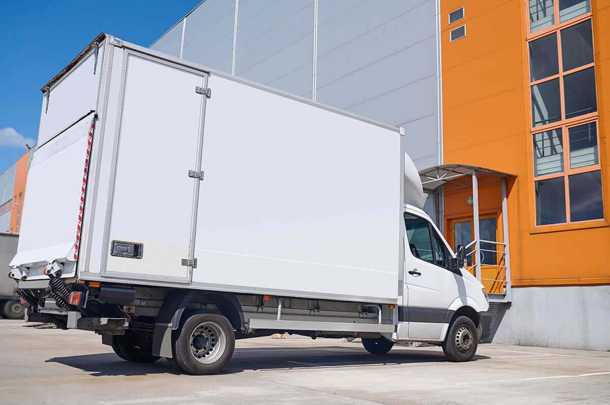 Lorry Standing Outdoors Near Warehouse New Size Lorry Standing Outdoors Near Warehouse New Size