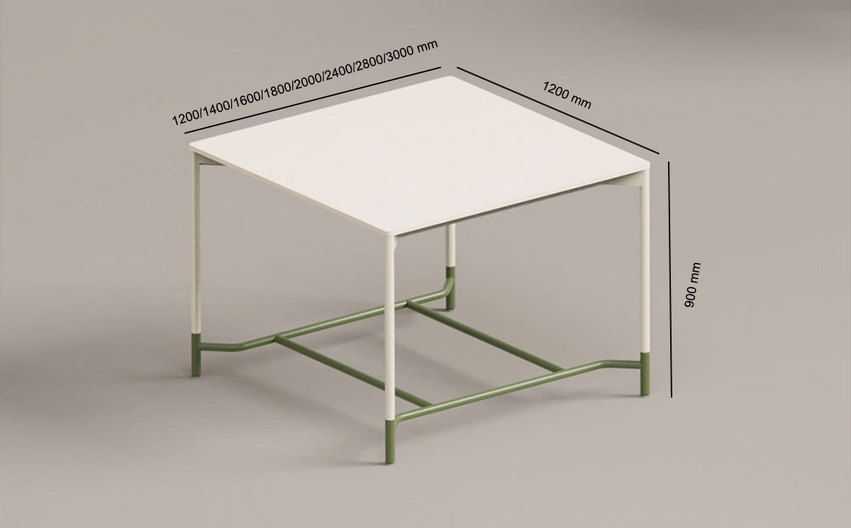 Blanca 2 Square Meeting Table Size Blanca 2 Square Meeting Table Size