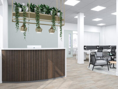 Bria Curved Reception Desk With Designer Front Panels Main
