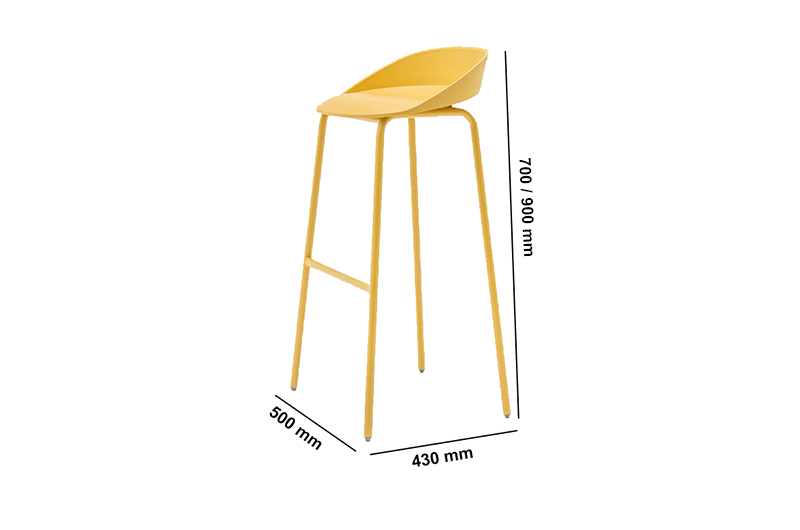 Milana High Stool With Foot Rest Dimensions Image Milana High Stool With Foot Rest Dimensions Image