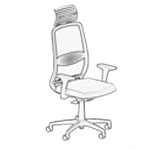 L700 x D700 x H1230-1360 (Black Plastic Mesh Backrest)