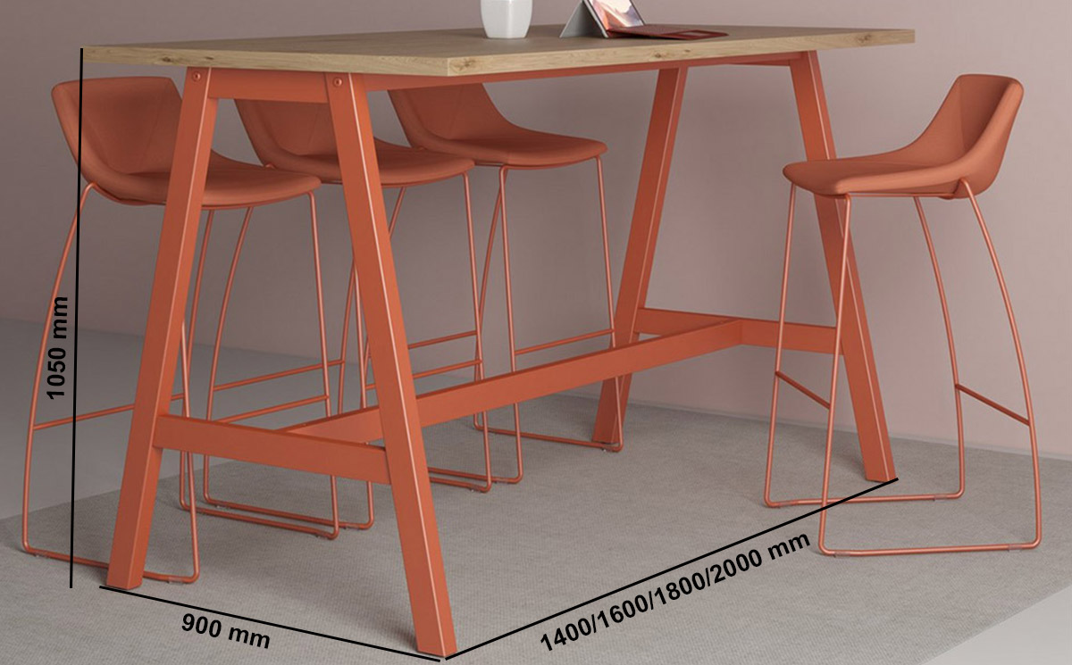 Zeno – High Height Rounded Corner Table With A Frame Legs Middle Zeno – High Height Rounded Corner Table With A Frame Legs Middle