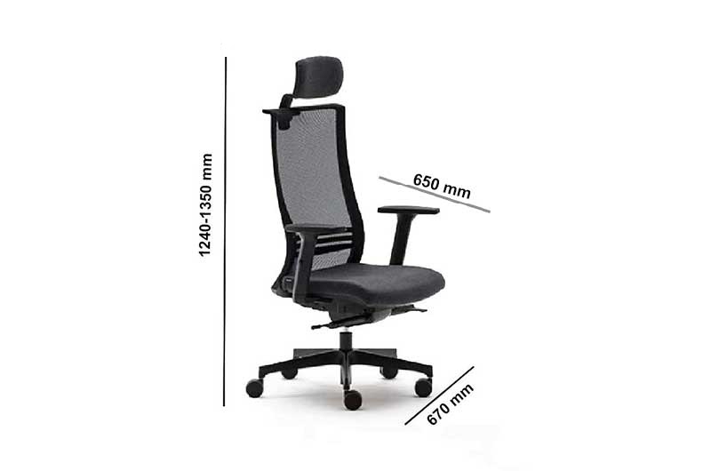 Domenica Back Mesh Executive Chair With Headrest Middle Domenica Back Mesh Executive Chair With Headrest Middle