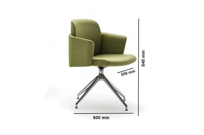 Pino 1 – Leather Fabric Meeting Chair With Armrests Middle