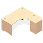 Pedestal Interactive Crescent Desk - Right side