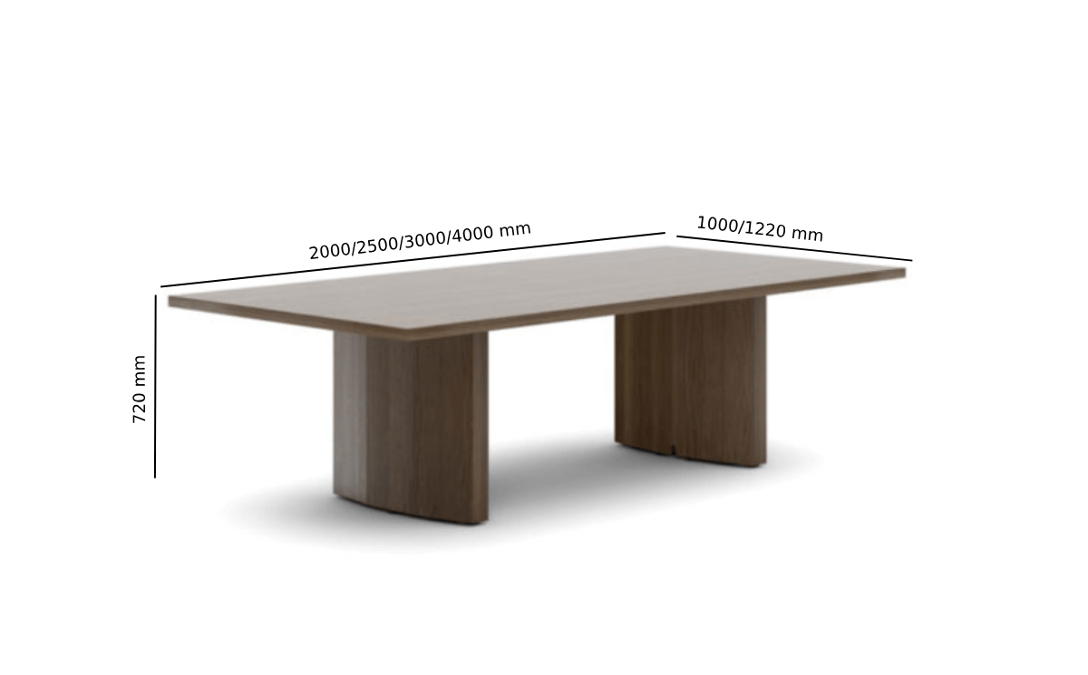 Venezio – Rectangular & Barrel Shaped Meeting Table Size Image (1) Venezio – Rectangular & Barrel Shaped Meeting Table Size Image (1)