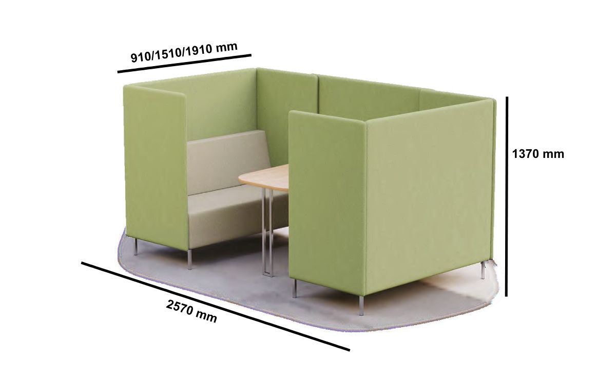 Bari 2 High Back Private Work Pod For 2, 4 And 6 Person With Closed Sides And Privacy Panel Table Middle Bari 2 High Back Private Work Pod For 2, 4 And 6 Person With Closed Sides And Privacy Panel Table Middle