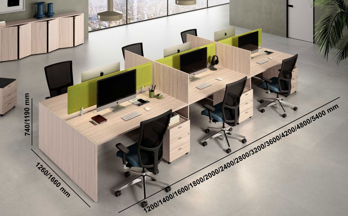 Glada – Back To Back Operational Office Desk With Slab Leg For 2 And 4 Persons Middle Glada – Back To Back Operational Office Desk With Slab Leg For 2 And 4 Persons Middle