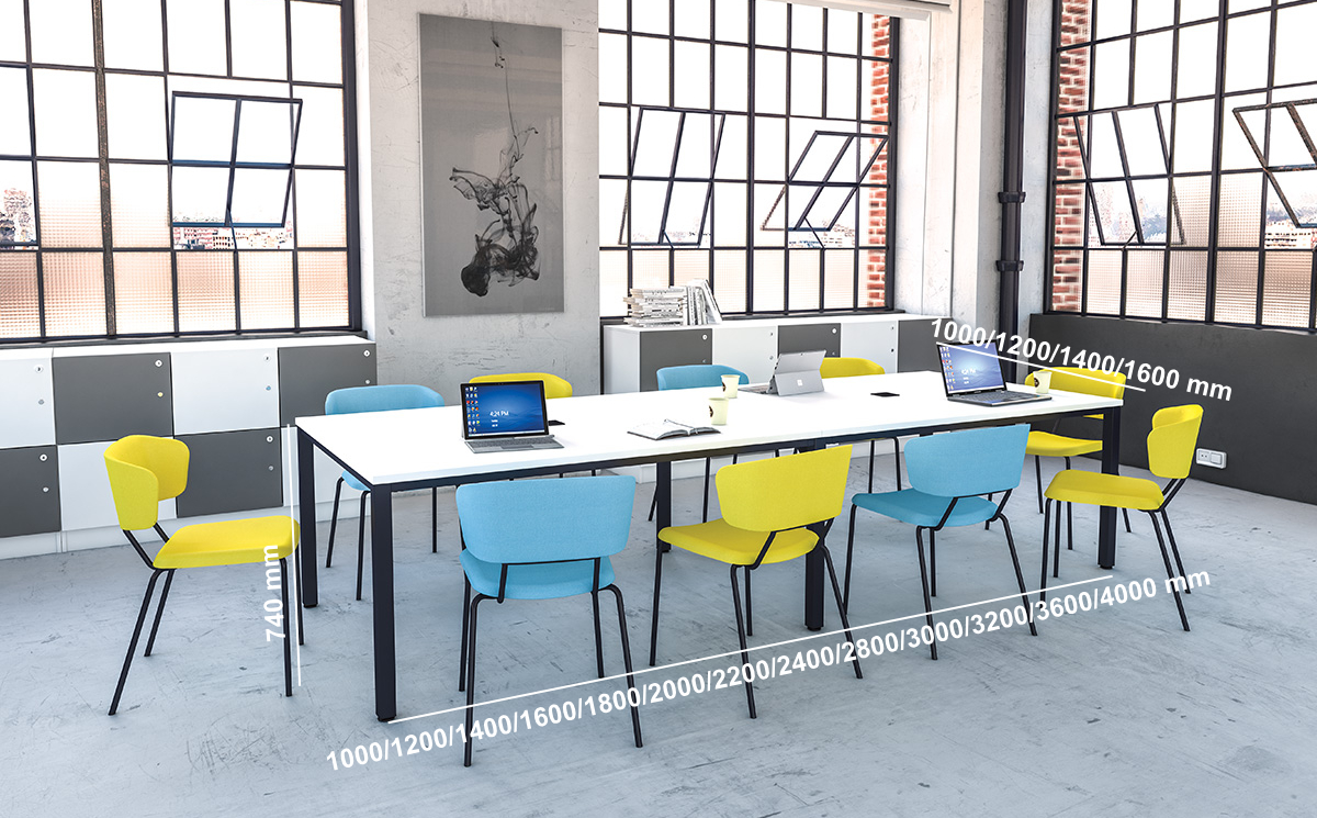 Novara 4 Rectangular Meeting Table With Post Leg Middle Novara 4 Rectangular Meeting Table With Post Leg Middle