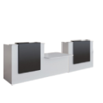 Desk with Centre DDA Access Unit and Overhang Panel
