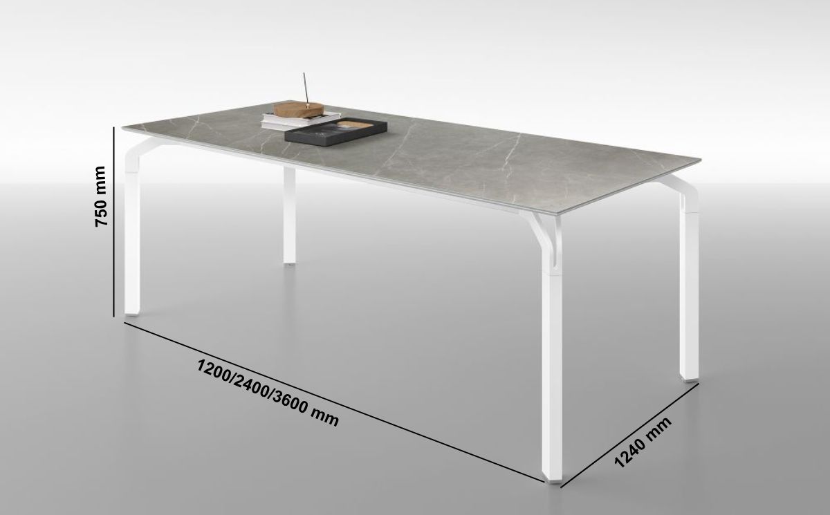 Romola 3 – Meeting Table With Laminam Top And Aluminium Leg Romola 3 – Meeting Table With Laminam Top And Aluminium Leg