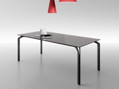 Vinny 4 – Lacquered No Print Glass Top Executive Desk 2