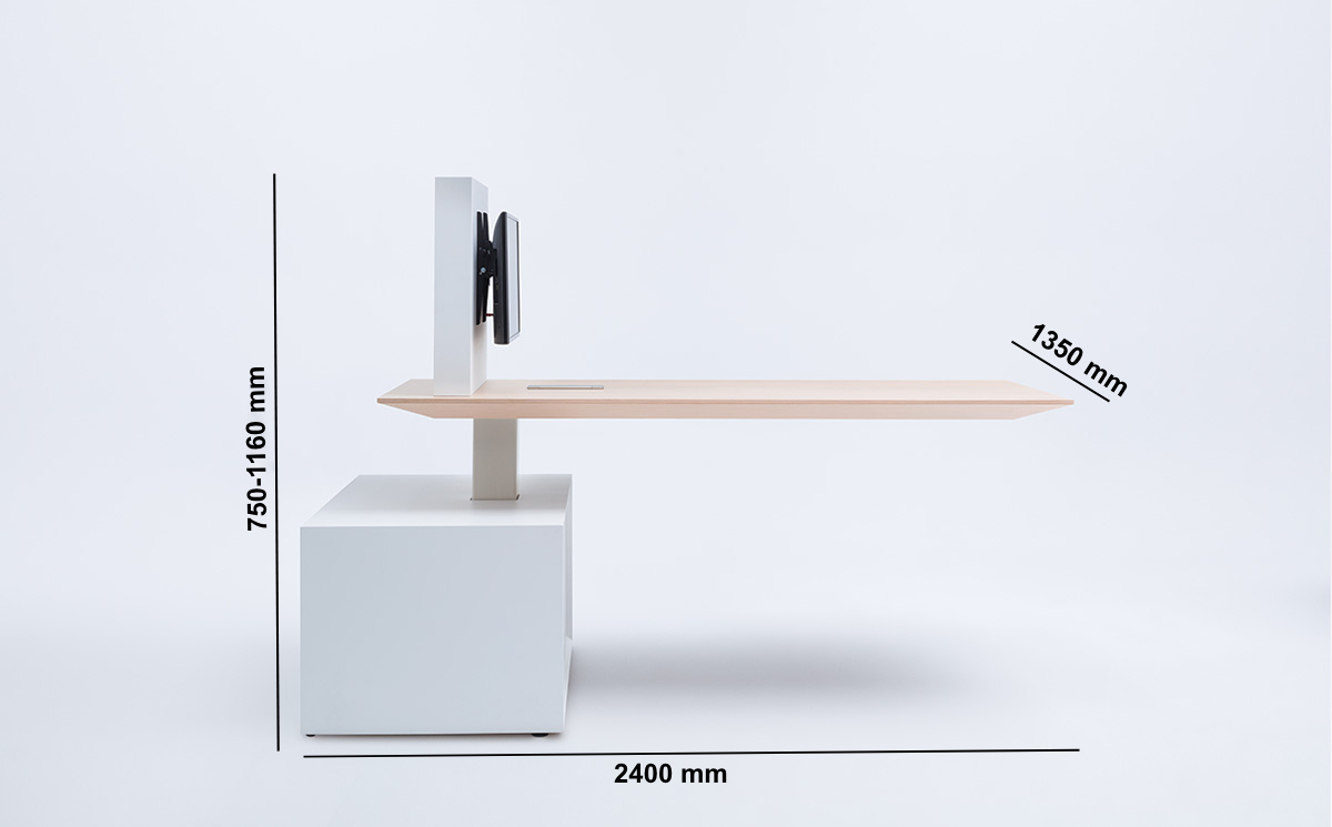 Edda 1 Height Adjustable Rectangular Meeting Table With Multimedia Handle Middle Edda 1 Height Adjustable Rectangular Meeting Table With Multimedia Handle Middle