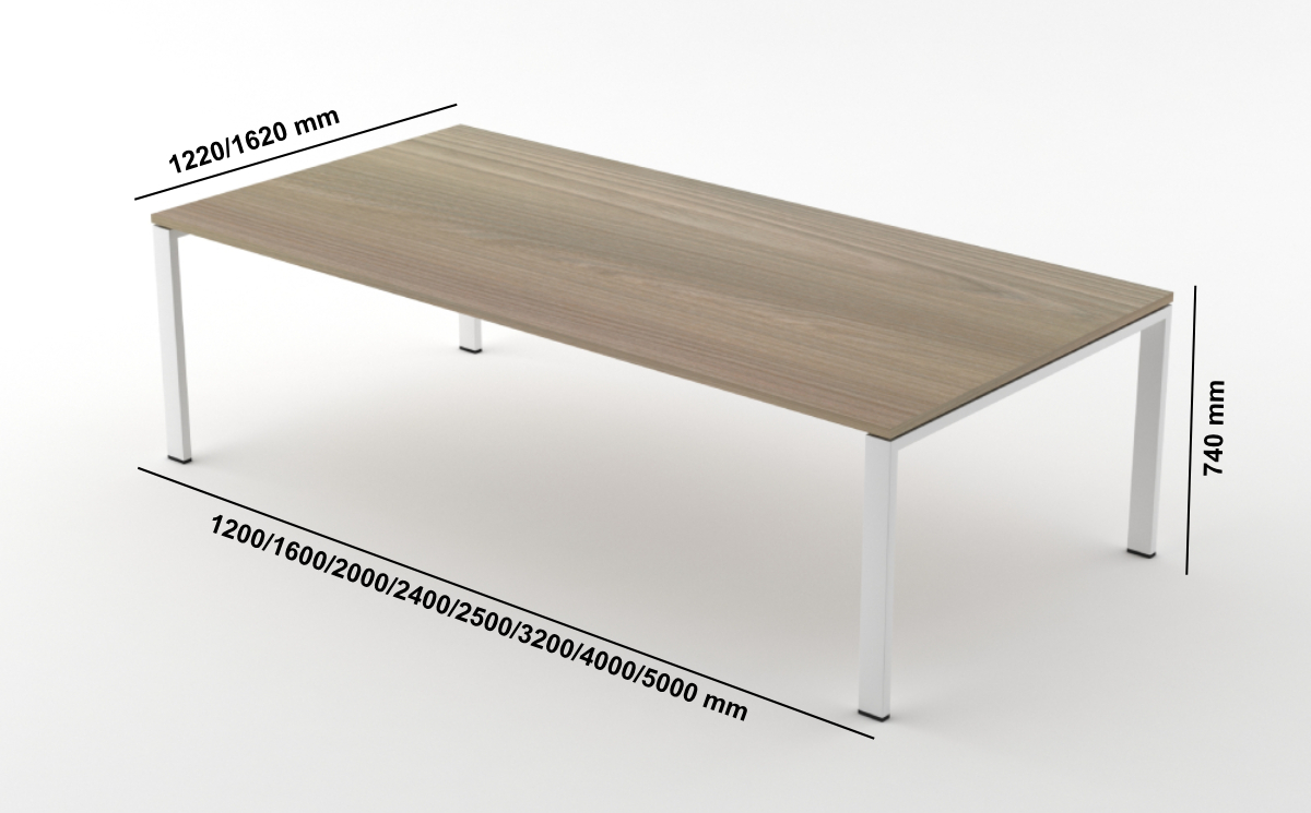 Ecedro Rectangular Shaped Meeting Table With Metal Legs Middle Ecedro Rectangular Shaped Meeting Table With Metal Legs Middle