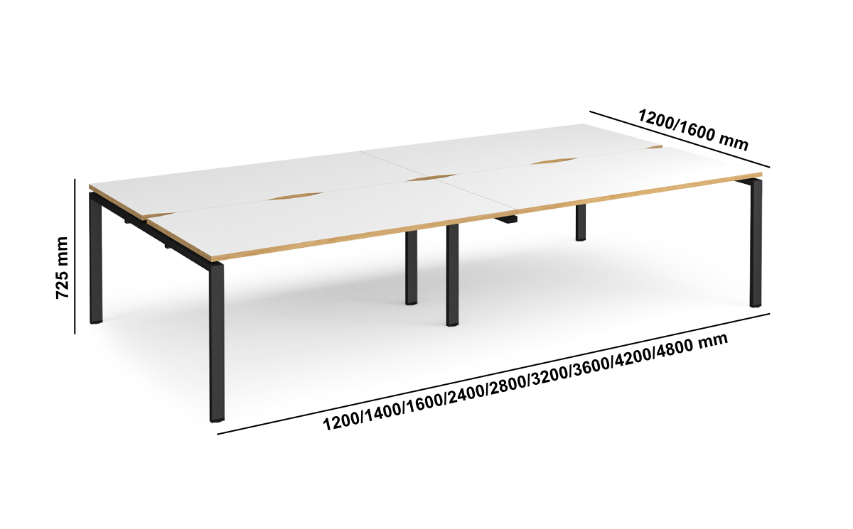 Titian Double Bench Desk For 2, 4 And 6 Persons With Return Middle Titian Double Bench Desk For 2, 4 And 6 Persons With Return Middle