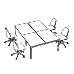 Workstation for 4 Persons + 4 Chair