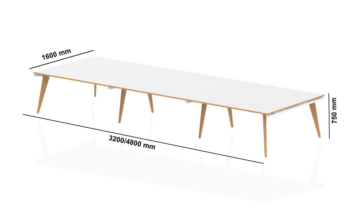 Margot 4 Square And Rectangular Shaped Meeting Table Middle
