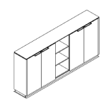 Percy Storage Unit Bookcase L2496 X D421 X H1167