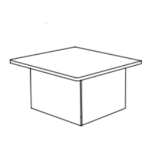 Worktop With Overhang At Front And Side