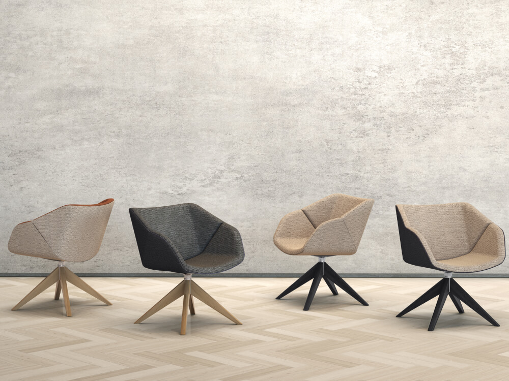 Isacco – Multicolour Tub Chair With Skid And 4 Star Base Frame 3