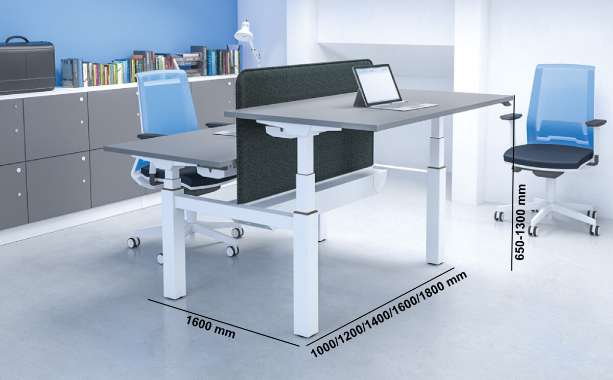 Savino 2 Electric Height Adjustable Workstation For 2 People Size Savino 2 Electric Height Adjustable Workstation For 2 People Size