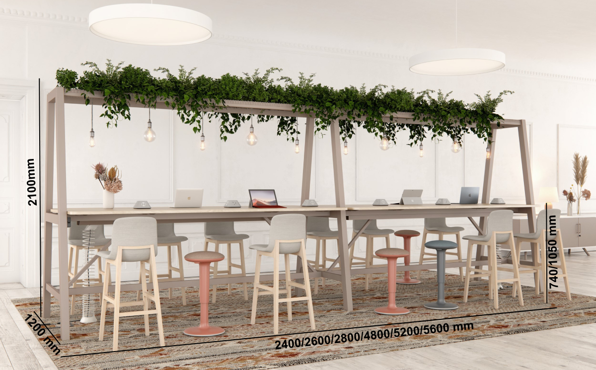 Andina Medium And High Height Rectangular Collaborative Meeting Table With Optional Castor Size Image Andina Medium And High Height Rectangular Collaborative Meeting Table With Optional Castor Size Image
