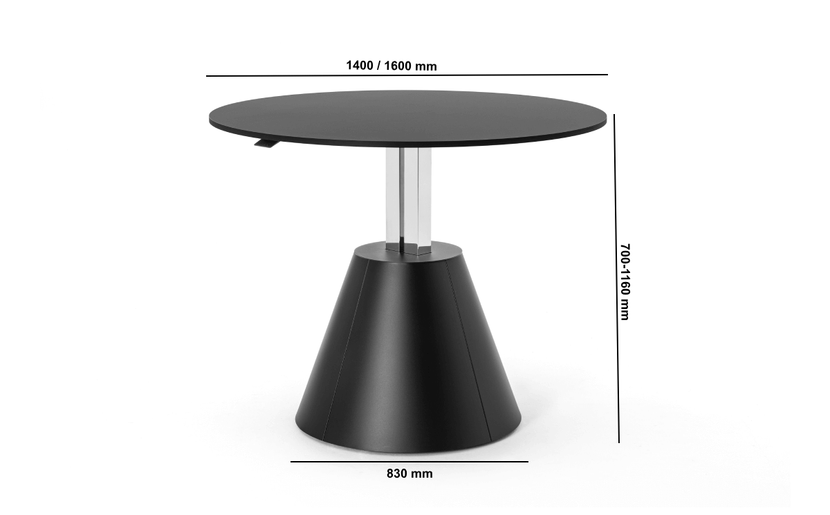 Fawida Height Adjustment Round Meetingtable With Conical Base Size Image Fawida Height Adjustment Round Meetingtable With Conical Base Size Image