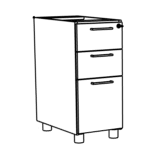 Meconi 3 Drawer Pedestal