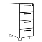 Meconi 4 Drawer Pedestal