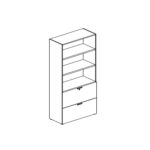L800 X D460 X H1938 2 Filing Drawers1 Lock2 Movable Shelves And 1 Fixed